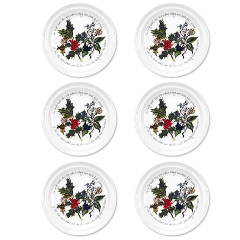 image 1 of Portmeirion The Holly & The Ivy Set of 6 25cm Dinner Plates