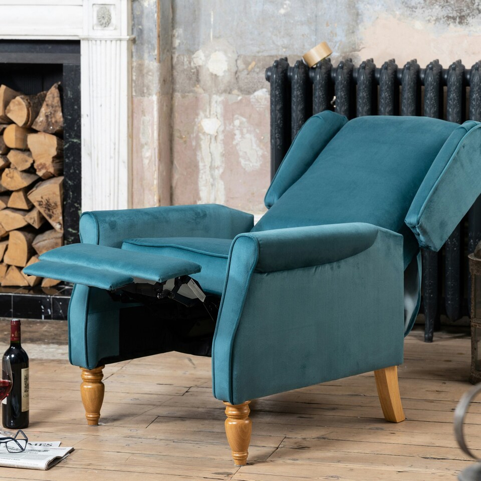 image 1 of Barksdale Recliner Armchair - Teal