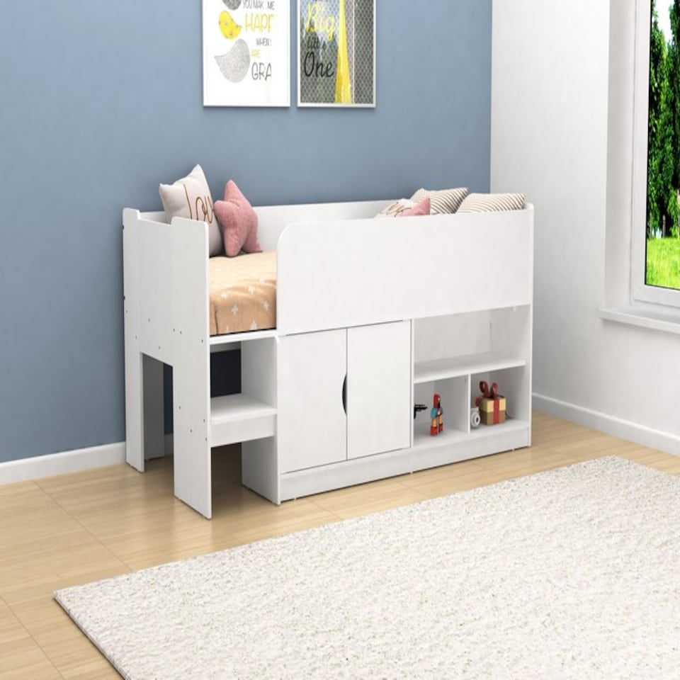 image 1 of Mid Sleeper 03 - MFC/Wood - L195 x W97.3 x H93 cm - White