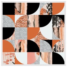 Geometric circles in autumn colours (Picture Frame) White | L