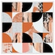 image 1 of Geometric circles in autumn colours (Picture Frame) White | L
