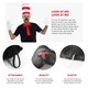 image 2 of Crazy Cat Costume Set Black T-Shirt, Cat Nose, Fluffy Tail Black | L