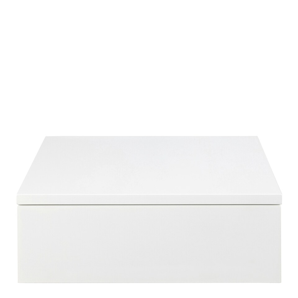image 1 of Avignon Square Bedside Table with 1 Drawer in White
