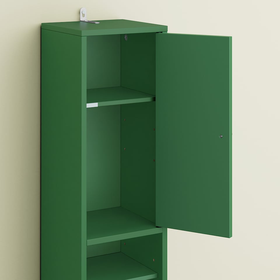 image 1 of SoBuy Tall Bathroom Storage Cabinet with Adjustable Shelves and Drawer, Dark Green, 7.9x7.9x70.9 in, 13.4 kg - BZR34-II-SY