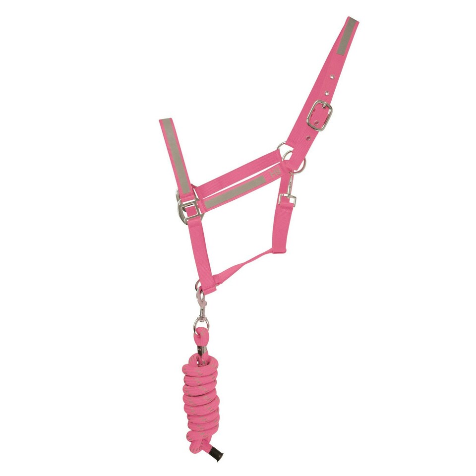 HyVIZ Reflector Head Collar and Lead Rope - Pink - Pony