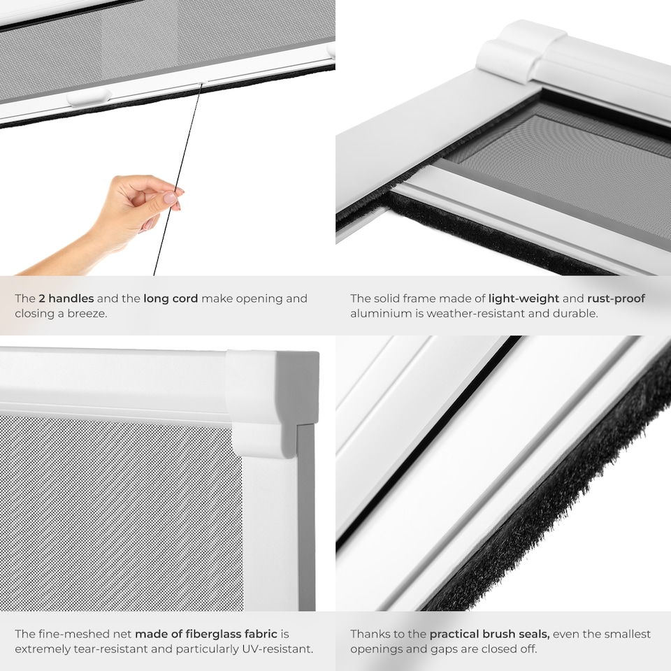 image 1 of Fly Screen Roller Blind | White | white | 90 x 160 cm | 1