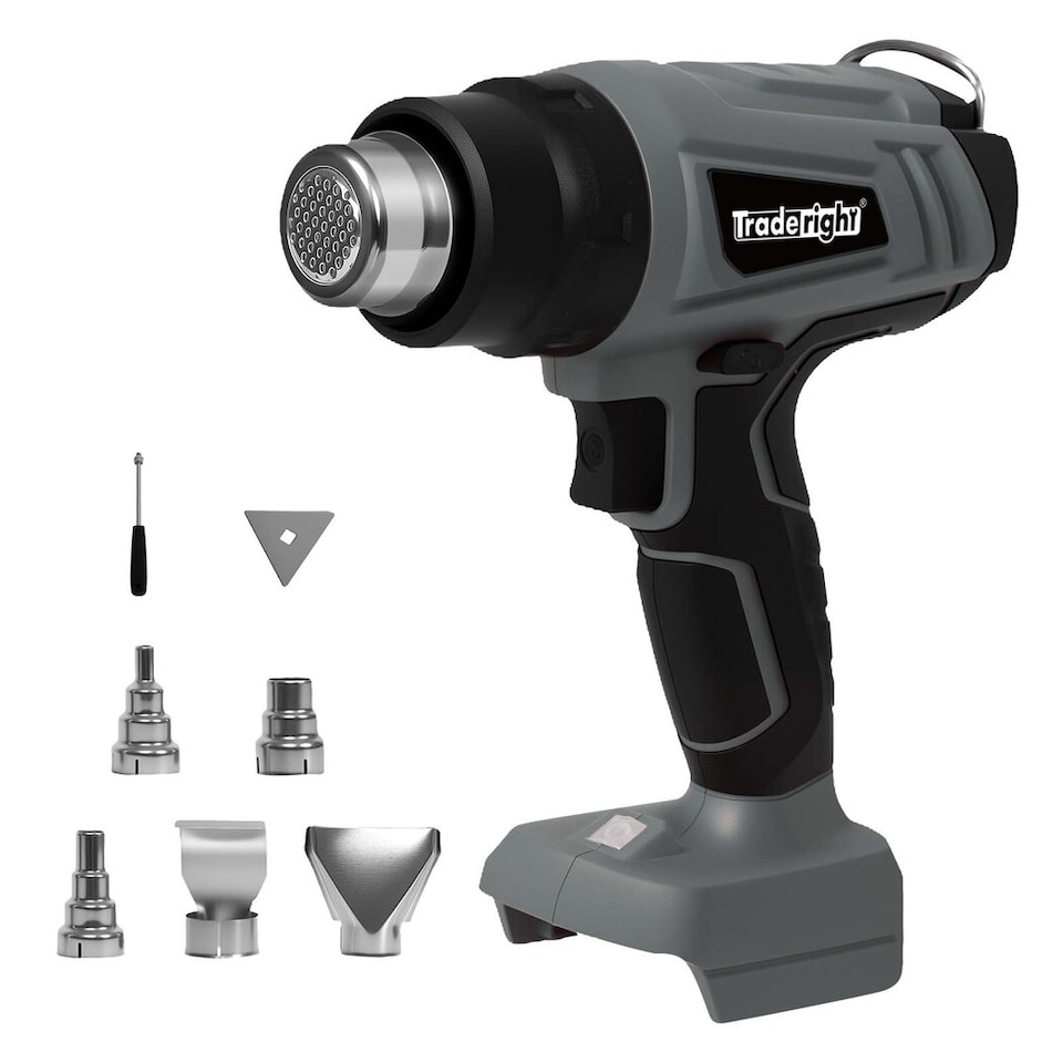image 1 of Traderight 21V Cordless Heat Gun Handheld Hot Air Tool with 5 Nozzles