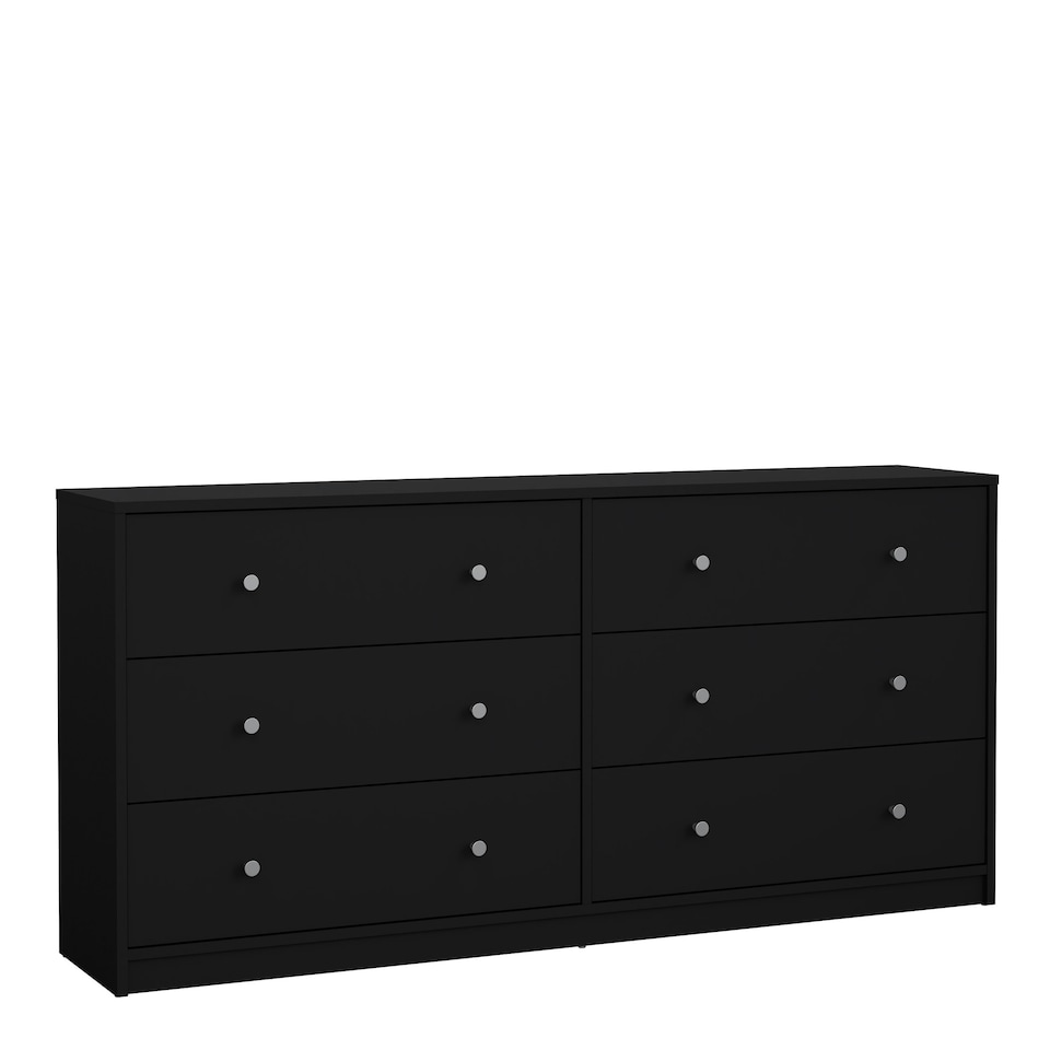 image 1 of May Chest of 6 Drawers (3+3) in Black