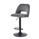 image 1 of SONARA Set of 1 Adjustable Velvet Upholstered Breakfast Bar Stools | Grey