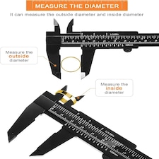 2Pc Plastic Vernier Calliper Set Diameter Measuring Gauge Tool Ruler 3'' 6'' UK