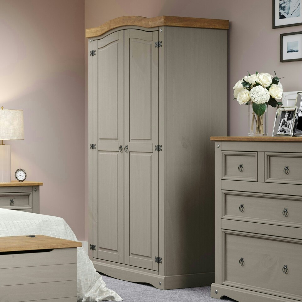 image 1 of Corona Grey, 2 Door Wardrobe Grey