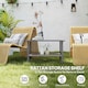image 4 of Outsunny Outdoor Rattan Coffee Table, Rectangular Tea Side Table, Mixed-grey 