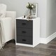 image 7 of White 3-Drawer Bedside Table Grey | Colour: Ash Grey