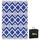 image 1 of Outsunny Reversible Waterproof Outdoor Rug W Carry Bag, 182 x 274cm, Brown | Blue | Blue and White | 182 x 274 x 0.3cm