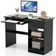 image 1 of COSTWAY Computer Desk Workstation Laptop Table w/Drawer Black Black