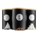 image 3 of Cooks Professional 3 Piece Ribbed Tea, Coffee, & Sugar Cannisters with Bamboo Lids | Stainless Steel Kitchen Storage Bins | Black & Silver