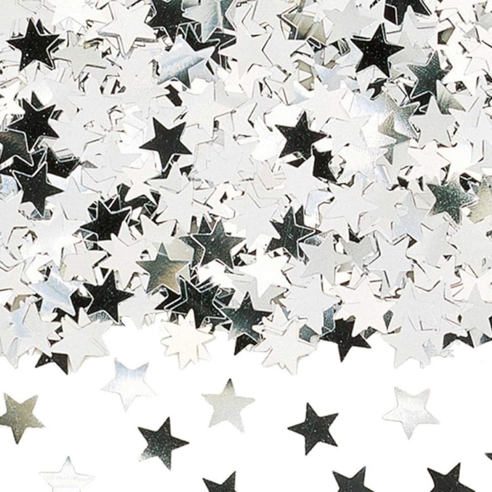 Amscan Metallic Stars Confetti - Silver/Black - One Size