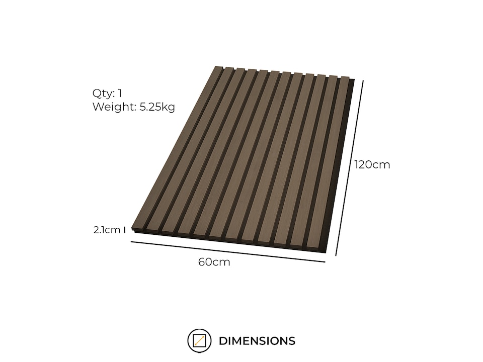 image 1 of Fuse Acoustic Wooden Wall Panel in Smoked Oak, 1.2m x 0.6m