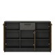 image 2 of Brooklyn Cabinet with 3 Doors and 1 Drawer in Walnut and Dark Matera Grey
