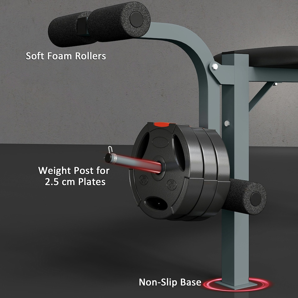 image 1 of HOMCOM Adjustable Multi Gym Weight Bench Barbell Stand Chest Leg Abs Training