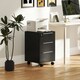 image 2 of HOMCOM Modern 3-Drawer Locking File Cabinet Mobile Filing Cabinet Grey White Black