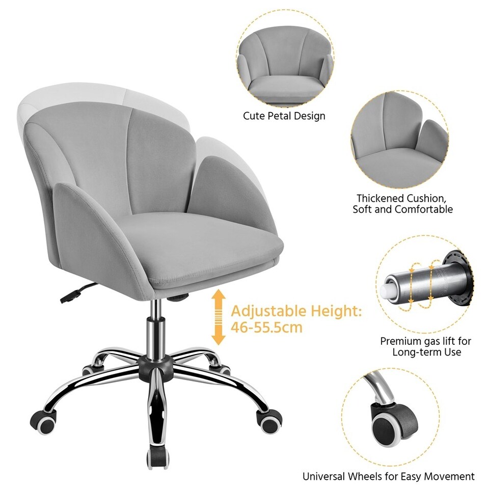 image 1 of Yaheetech Swivel Rolling Home Office Chair with Armrests