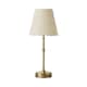 image 8 of ValueLights Lowe Brushed Gold Table Lamp with Natural Tapered Shade and Globe LED 2W Cool White 2700K Bulb