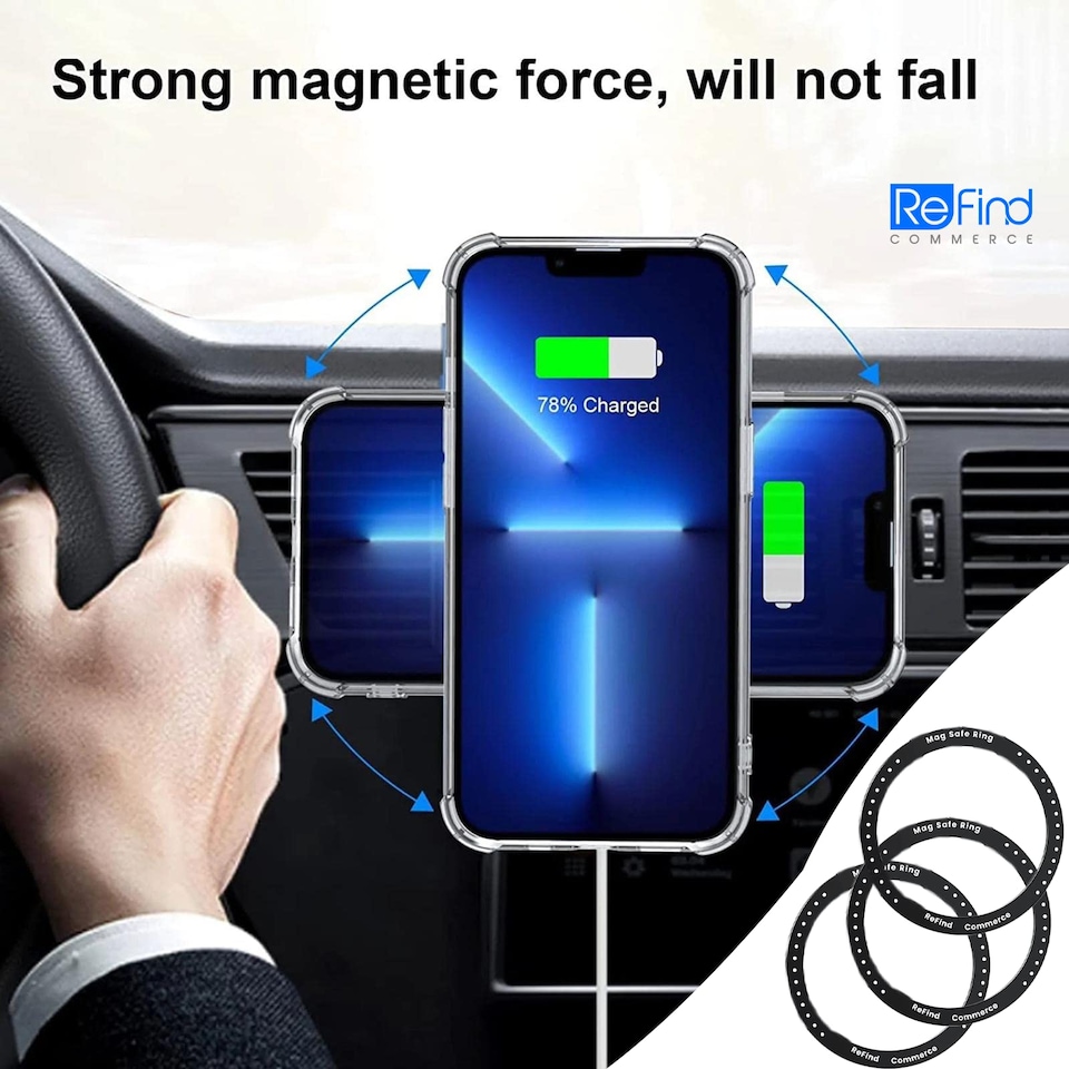image 1 of 6pcs MagSafe Ring for Phone Conversion Wireless Charger & Wallet