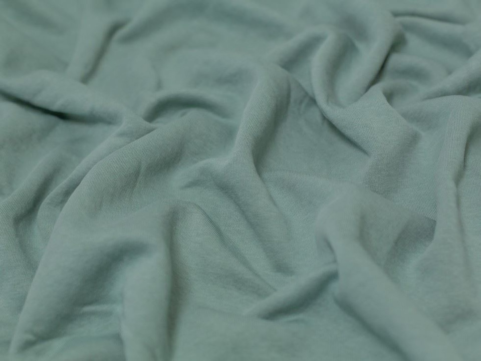 Minerva Core Range Green Polycotton Fleece Back Sweatshirt Stretch Knit Fabric for Dressmaking, 150cm / 59" Wide - per metre