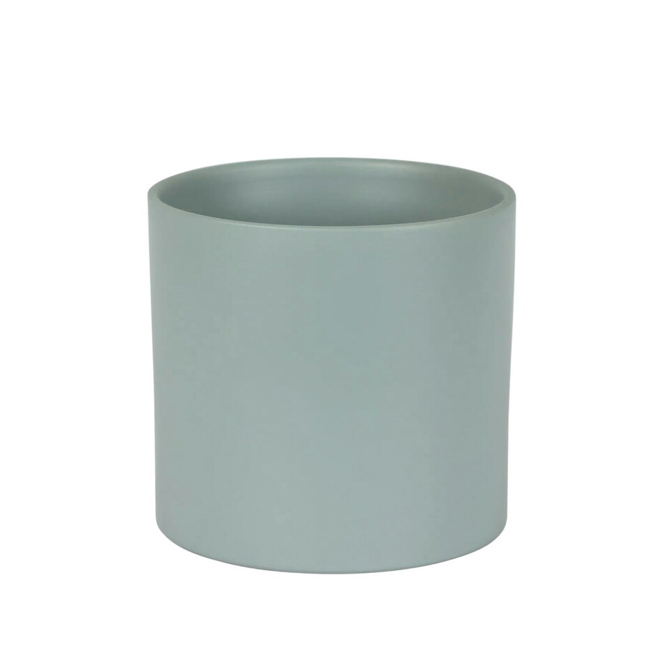 image 1 of Matte Grey Ceramic Indoor Plant Pot H15 x W15.5cm Grey