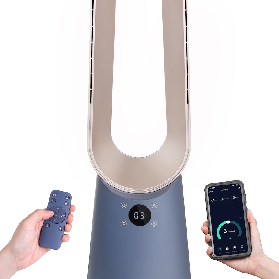 image 1 of Russell Hobbs Bladeless Cooling Fan with Smart Life App & Wifi Opulence RHBLDLC25BLSM