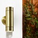 image 2 of CGC NOAH Brass GU10 Double Up and Down Outdoor Wall Light Spotlight IP54 Gold
