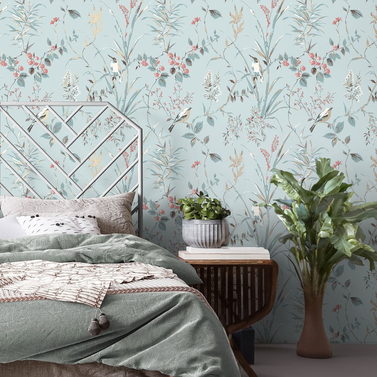 Crown Mariko Bird Wallpaper Blue Blue 1