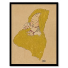 Infant Portrait in a Changing Pad Schiele Framed Wall Art Print 12X16"