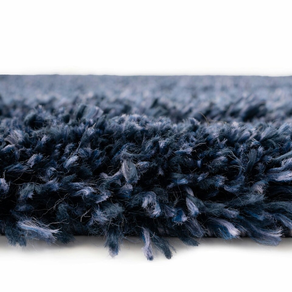 image 1 of KUKOON Navy Blue Deep Pile Shaggy Living Room Area Rug 80cm x 150cm
