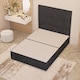 image 4 of Divan Bed Base with 4 Drawers & Plain Floor Standing Headboard Plush Velvet | Grey | Charcoal