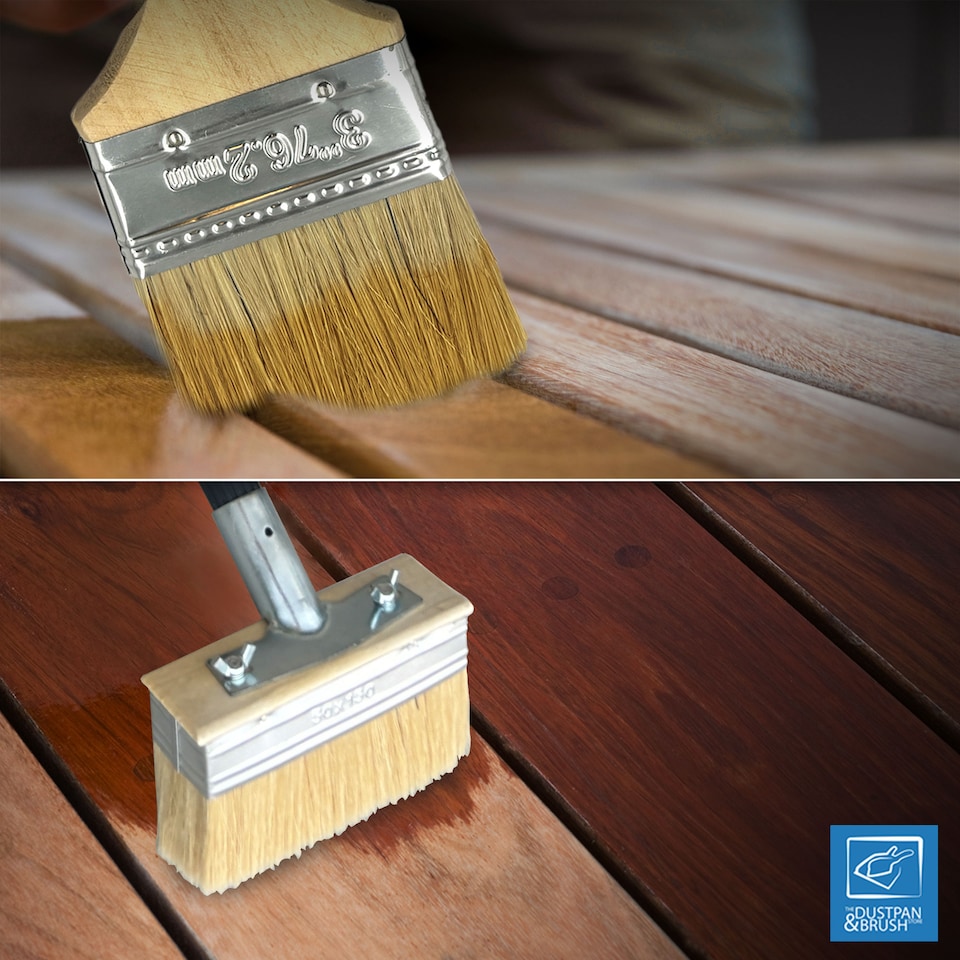 image 1 of Decking Stain Brush Kit with Metal Handle, Spare Brush Head and 3" Paint Brush
