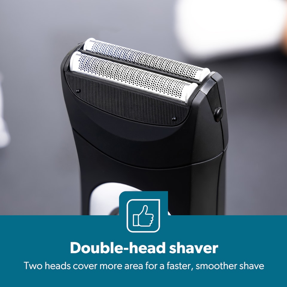 image 1 of Geepas Rechargeable Men Electric Shaver with Pop Up Trimmer