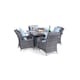 image 1 of Arizona Fire Pit 4 Seater Square Rattan Dining Set | Grey | Grey