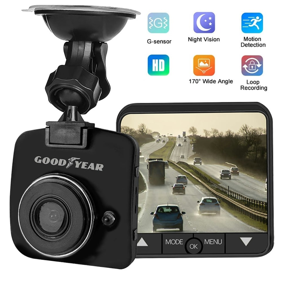 image 1 of Goodyear Mini HD Dash Cam Car DVR Camera Video Recorder Motion Detection Sensor