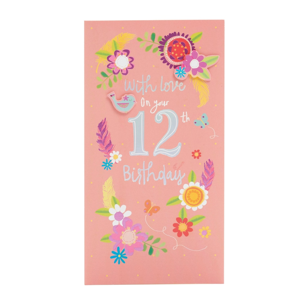 image 1 of 12th Birthday Card - Birds