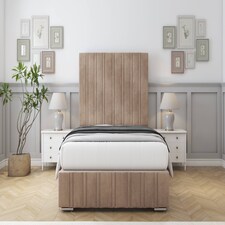 Sloomy Langston Mink Naples Deep-Sided Bed Frame With 50" Upholstered Headboard 4'6 Double