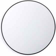 Black or Gold Round Metal Frame Wall Mirror | Black