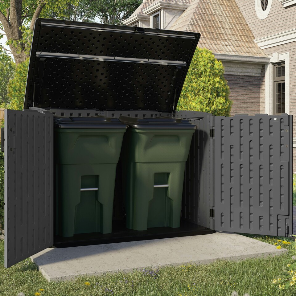 image 1 of Suncast Moda Stow-Away Large Store - Peppercorn Grey | Grey