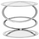 image 1 of Interiors by Premier Clear Glass End Table With Warm Metallic Frame, Luxe Interlocking Gold Ring Base, Modern Glass Top Silver