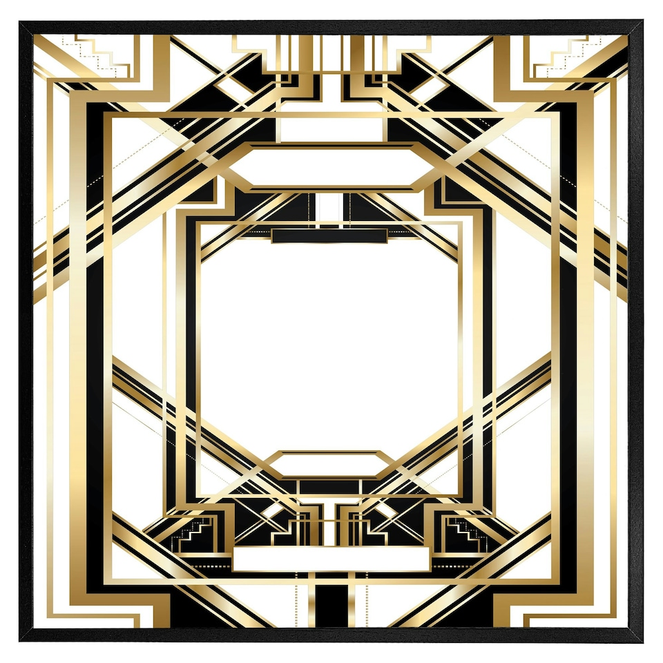 image 1 of Art deco golden black frame (Picture Frame) Black | M