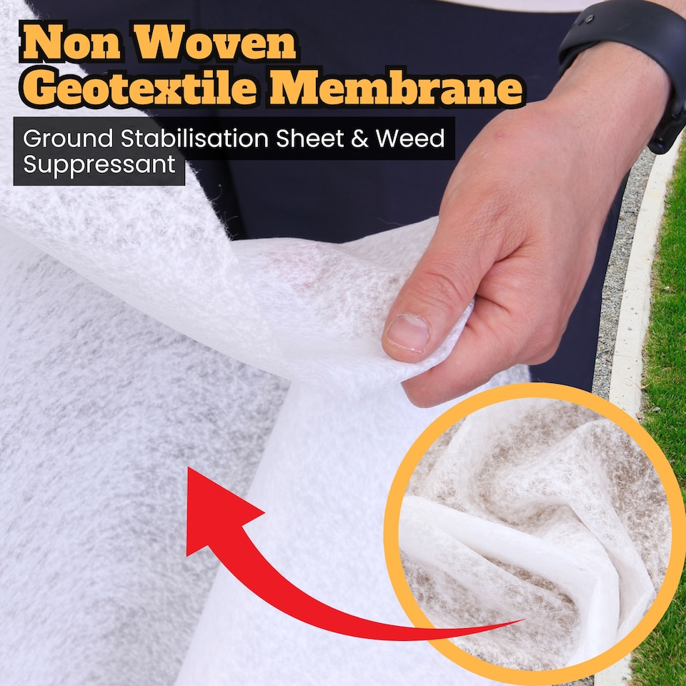 image 1 of Non Woven Geotextile Membrane 2.25m x 1m (2.25m²) - 100 GSM Drainage Fabric