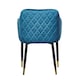 image 5 of Set of 2 Verona Velvet Dining Chairs with Quilted Back & Black Legs - Modern Accent Chair with Silver Foot Tips | Blue