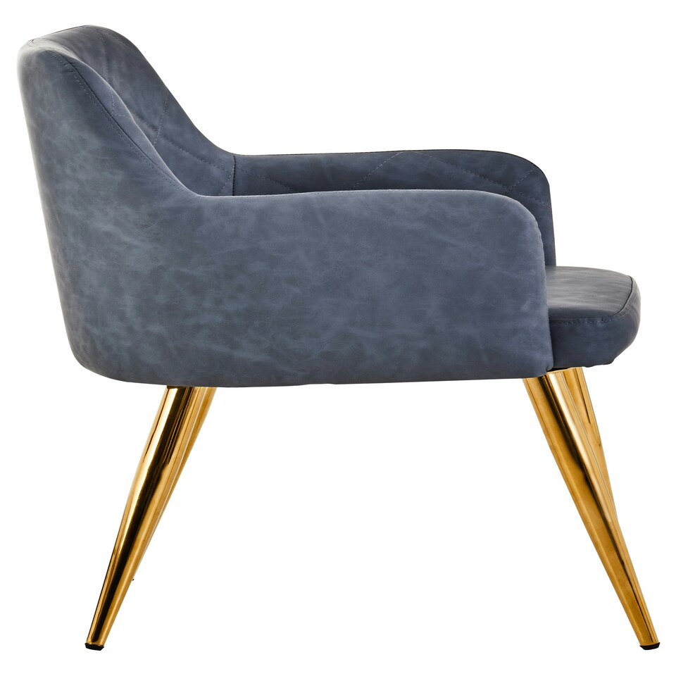 image 1 of Interiors By Premier Dark Grey Angular Dining Chair, Gold Finish Lounge Chair, Luxe Kitchen Chair, Livingroom Chair, Accent Chair Grey