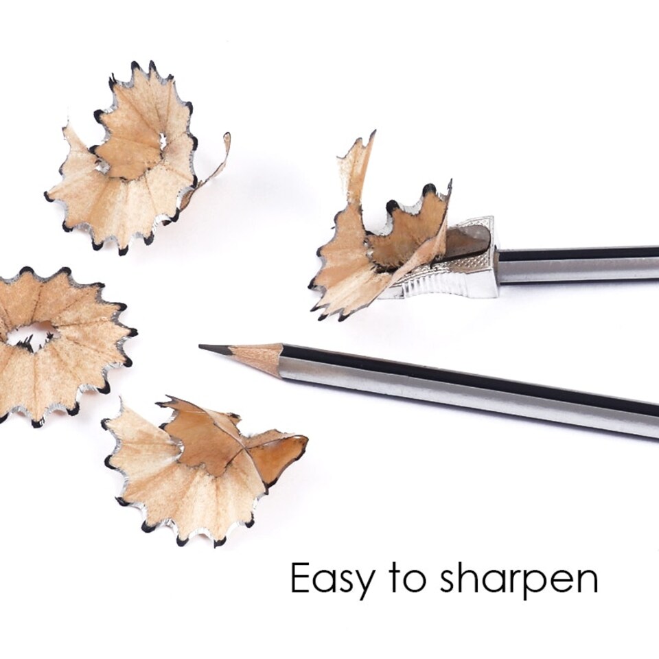 image 1 of Pack of 12 Sharpened Wooden Triangle HB Pencils with Eraser